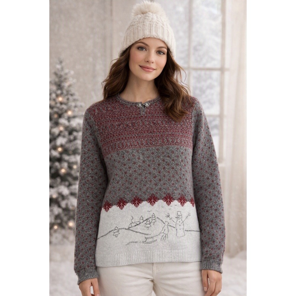 Vintage Woolrich Embroidered Women's Sweater Fair Isle Medium